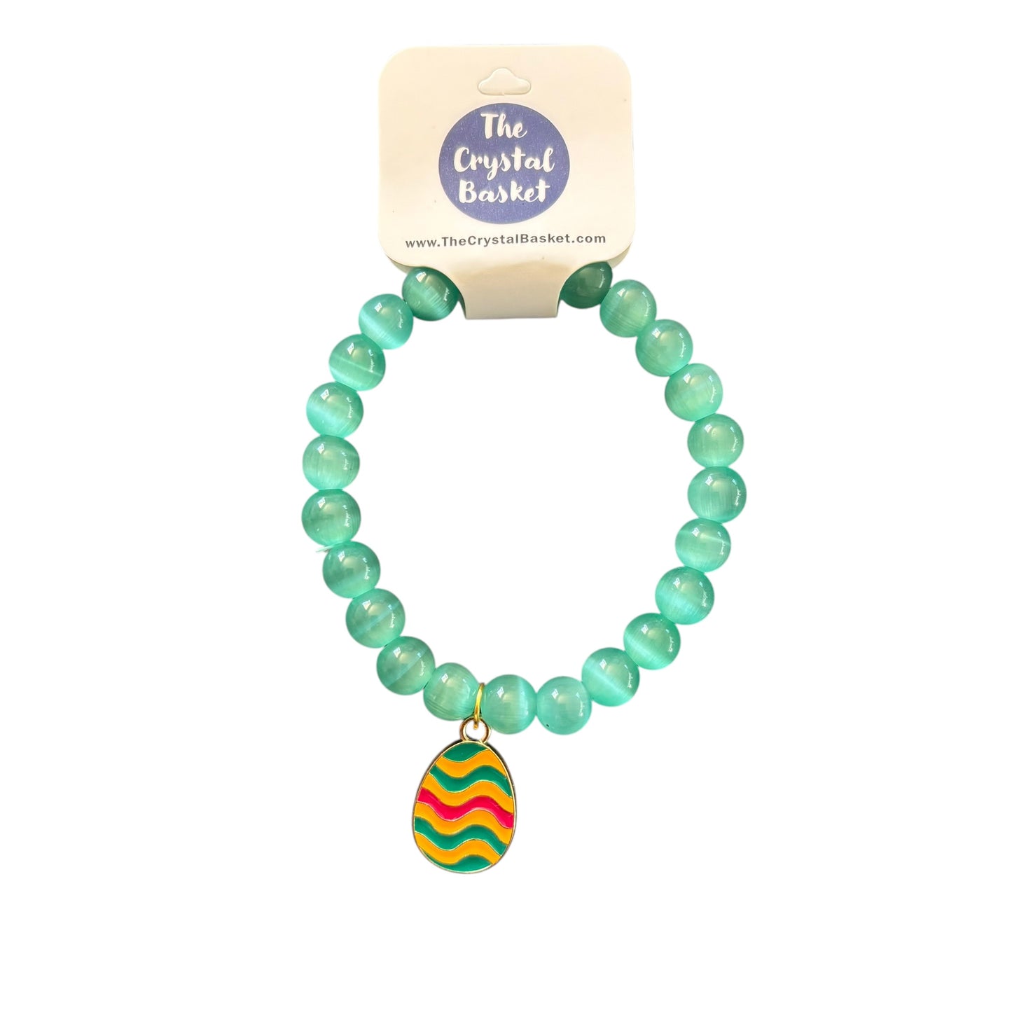 8mm Easter Aqua Cats Eye Bracelet