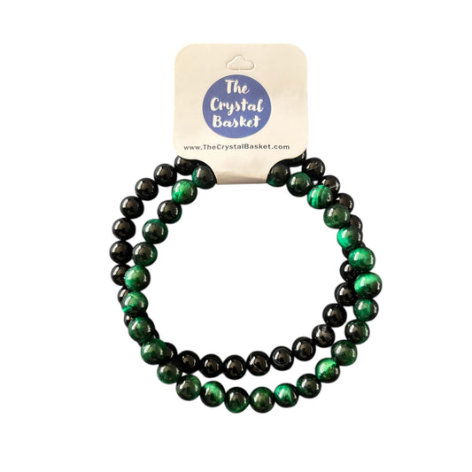 6mm Capricorn Black Sardonyx&Green Tiger Eye Bracelet Set