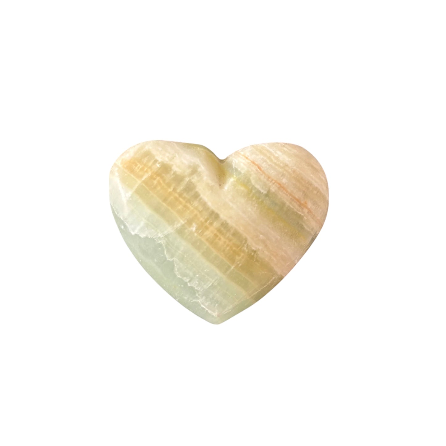 86g Pistachio Calcite Heart