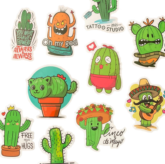 Succulent Cactus 10pc Bag of Stickers