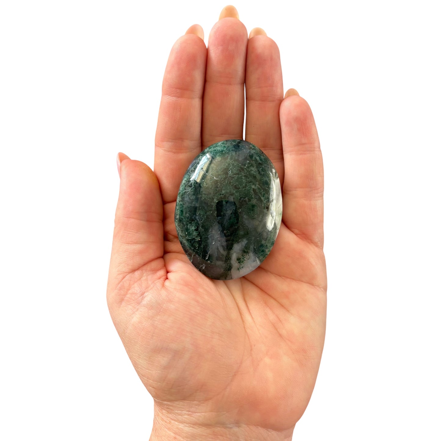 84g Moss Agate Palm Stone