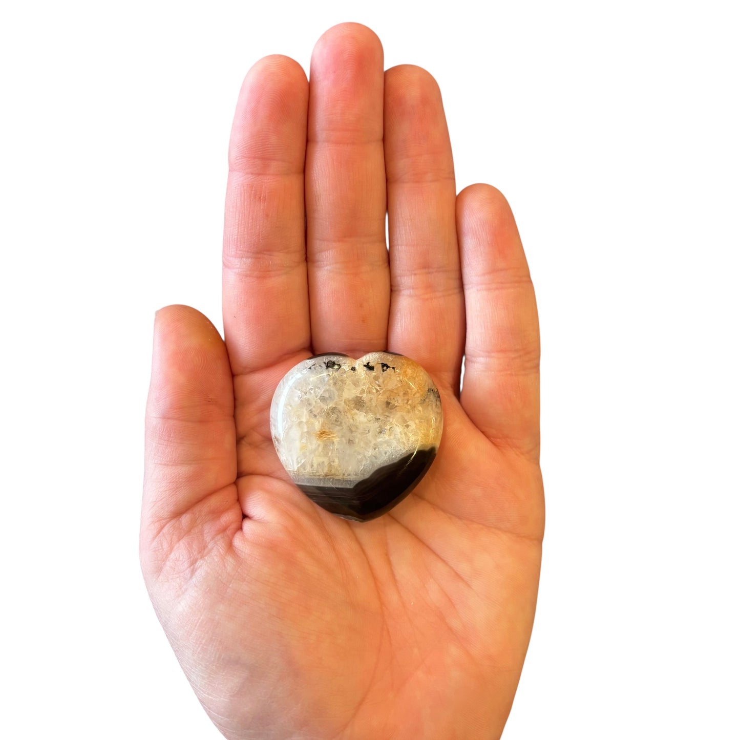 34g Black Agate Heart