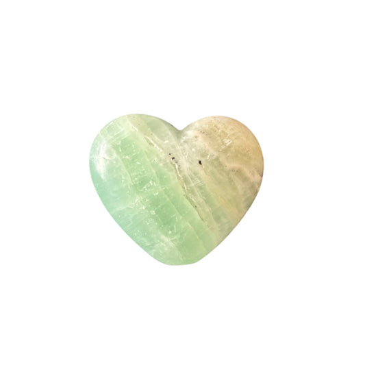 95g Pistachio Calcite Heart