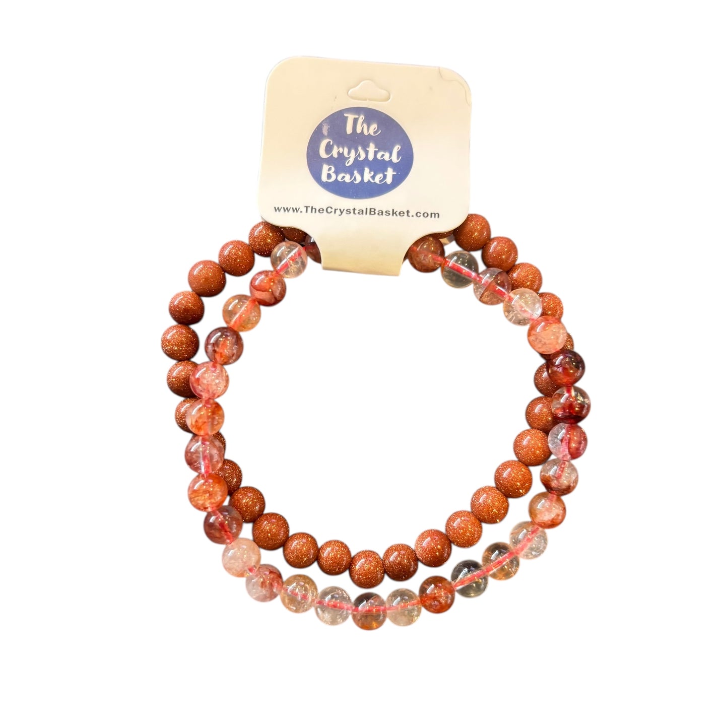 6mm Motivation & Creativity Fire Quartz&Goldstone Bracelet Set