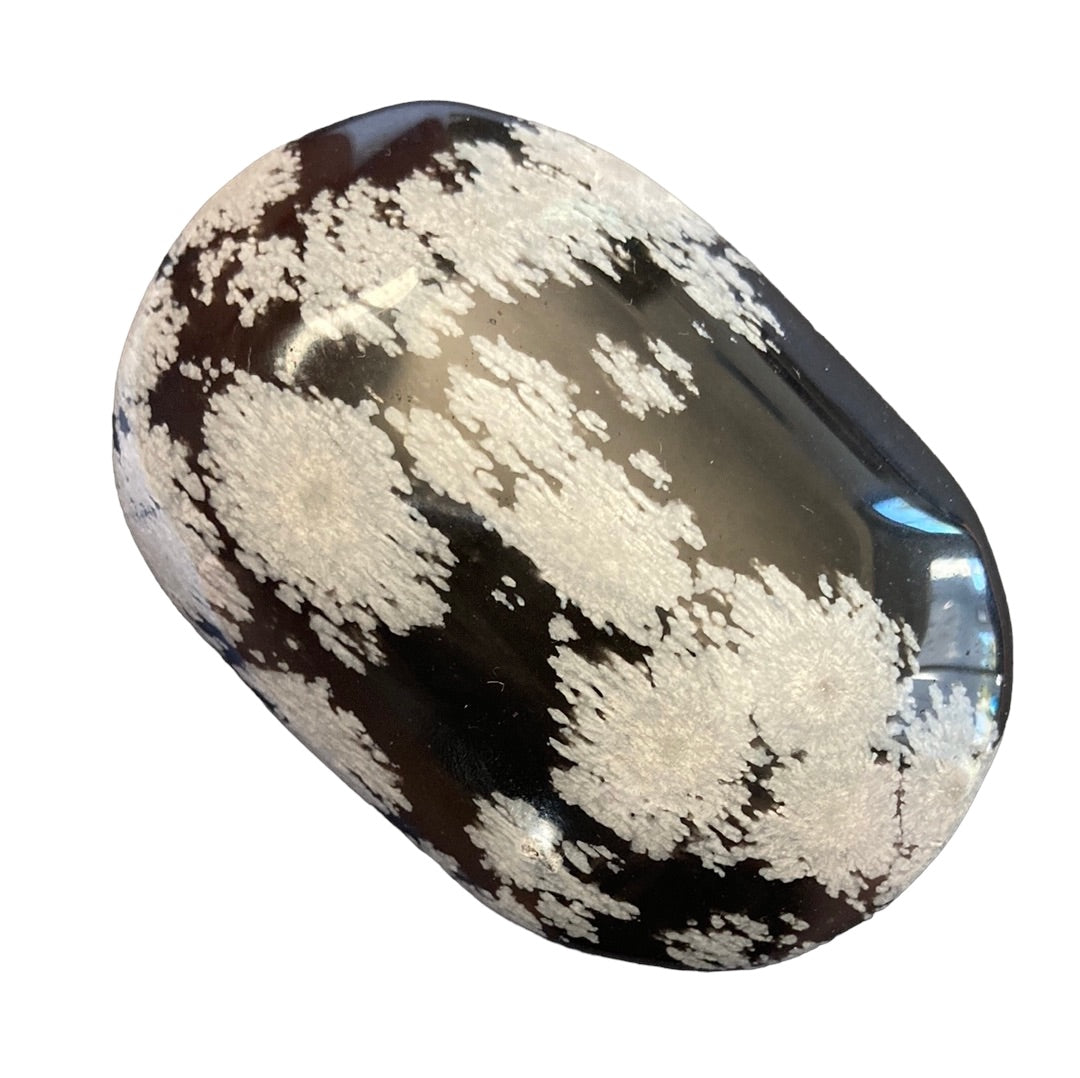 76g Snowflake Obsidian Palm Stone
