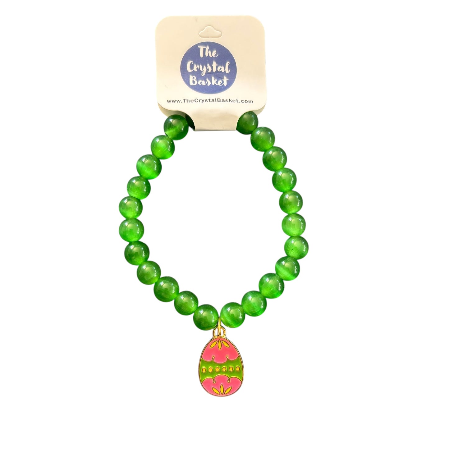 8mm Easter Green Cats Eye Bracelet