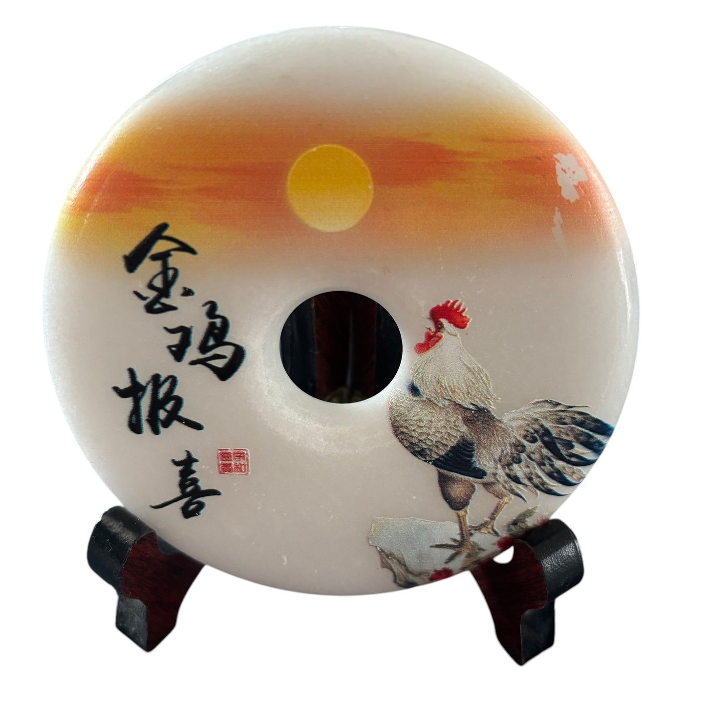 White Jade Donut with Stand