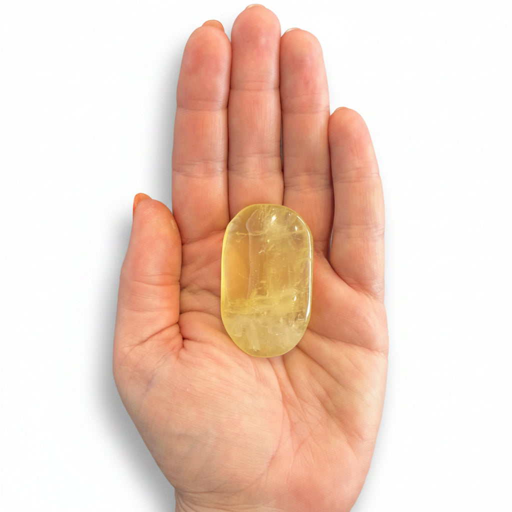 45g Citrine Palm Stone
