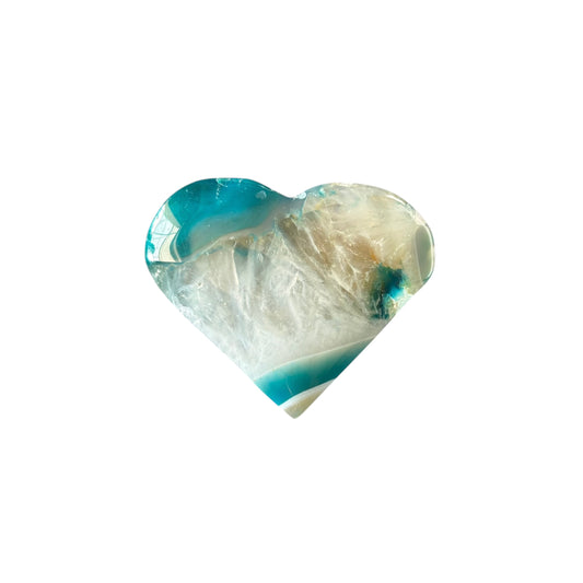 81g Dyed Blue Agate Heart