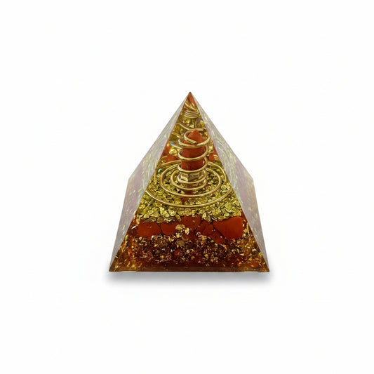 50mm Red Jasper Chip with Red Jasper DT Resin Pyramid