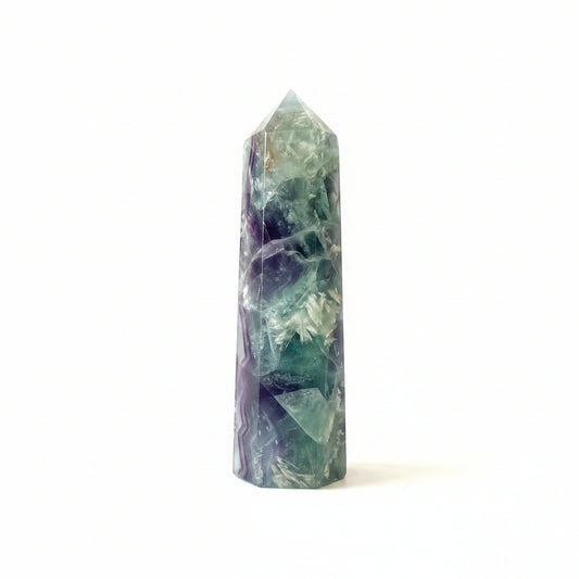 90mm Snowflake Fluorite Point