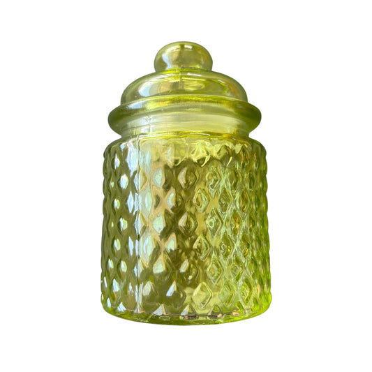 Green Glass with Lid Jar