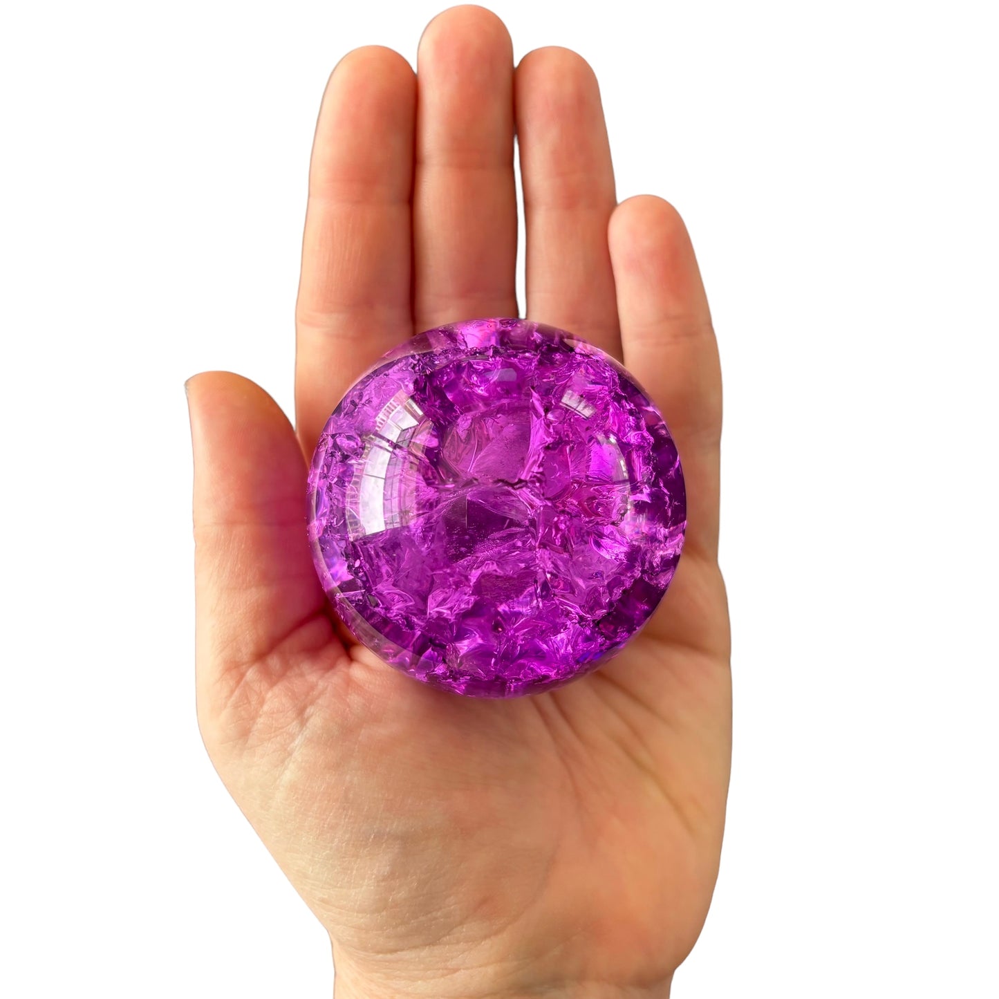 59mm Purple Crackle Glass Sphere