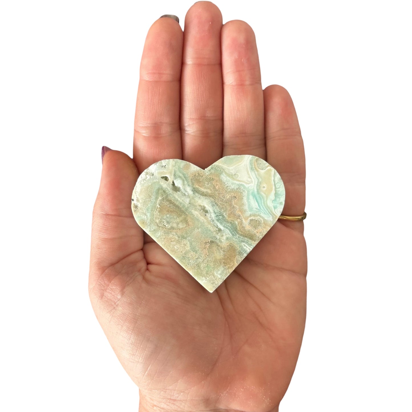 102g Blue Aragonite Heart