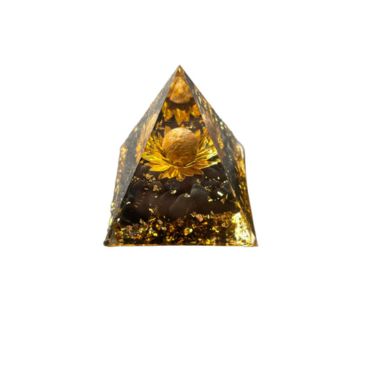 Black Obsidian Gold Flower Tiger Eye sphere Pyramid