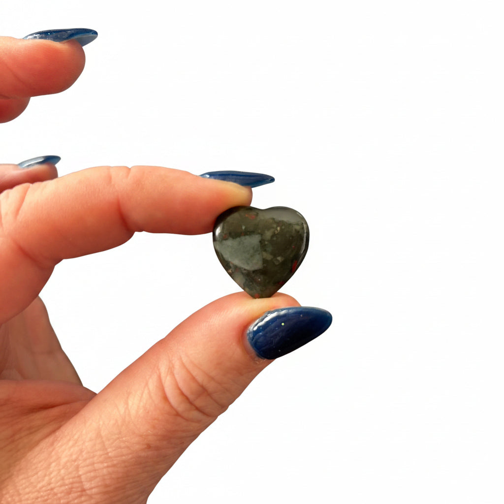 18mm African Bloodstone Heart