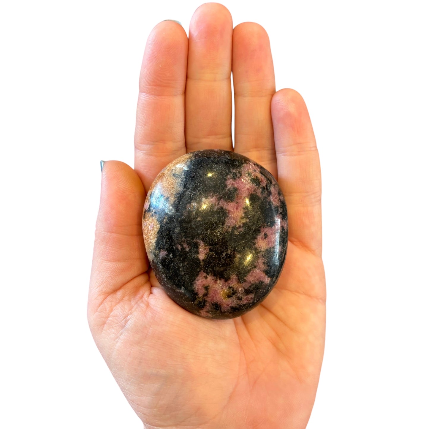 225g Rhodonite Palm Stone