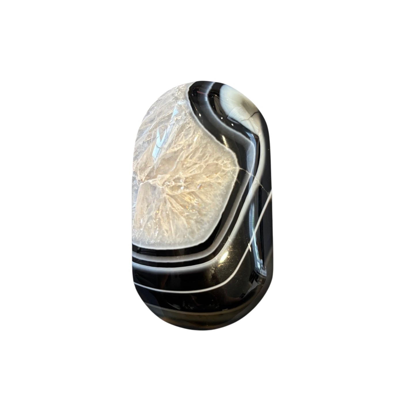 106g Black Sardonyx Palm Stone