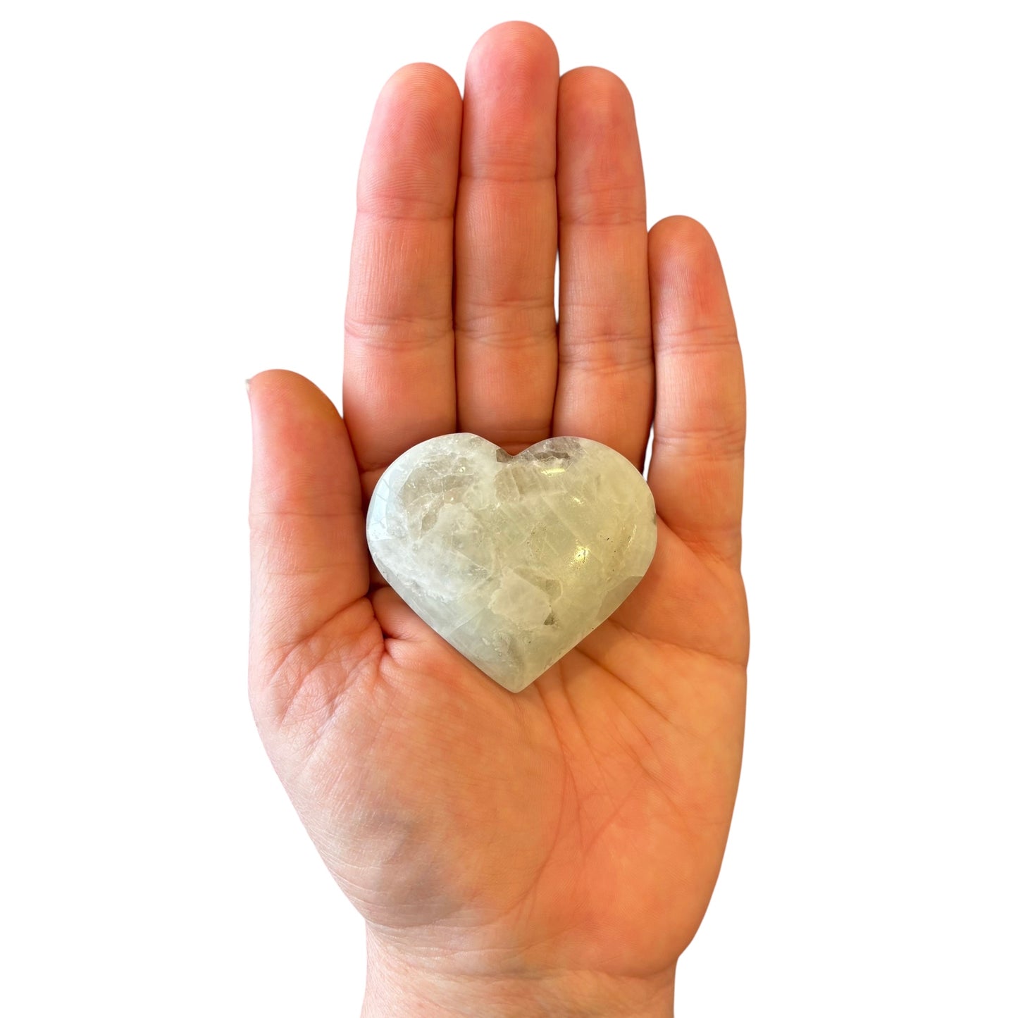 72g White Moonstone Heart