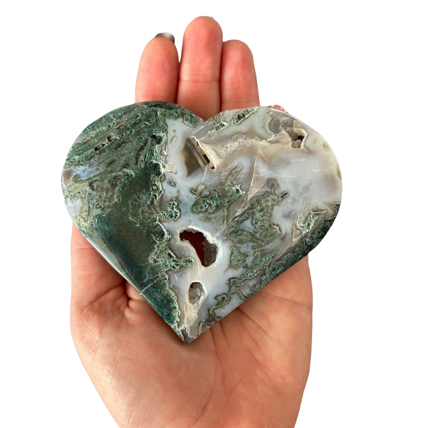 257g Moss Agate Heart