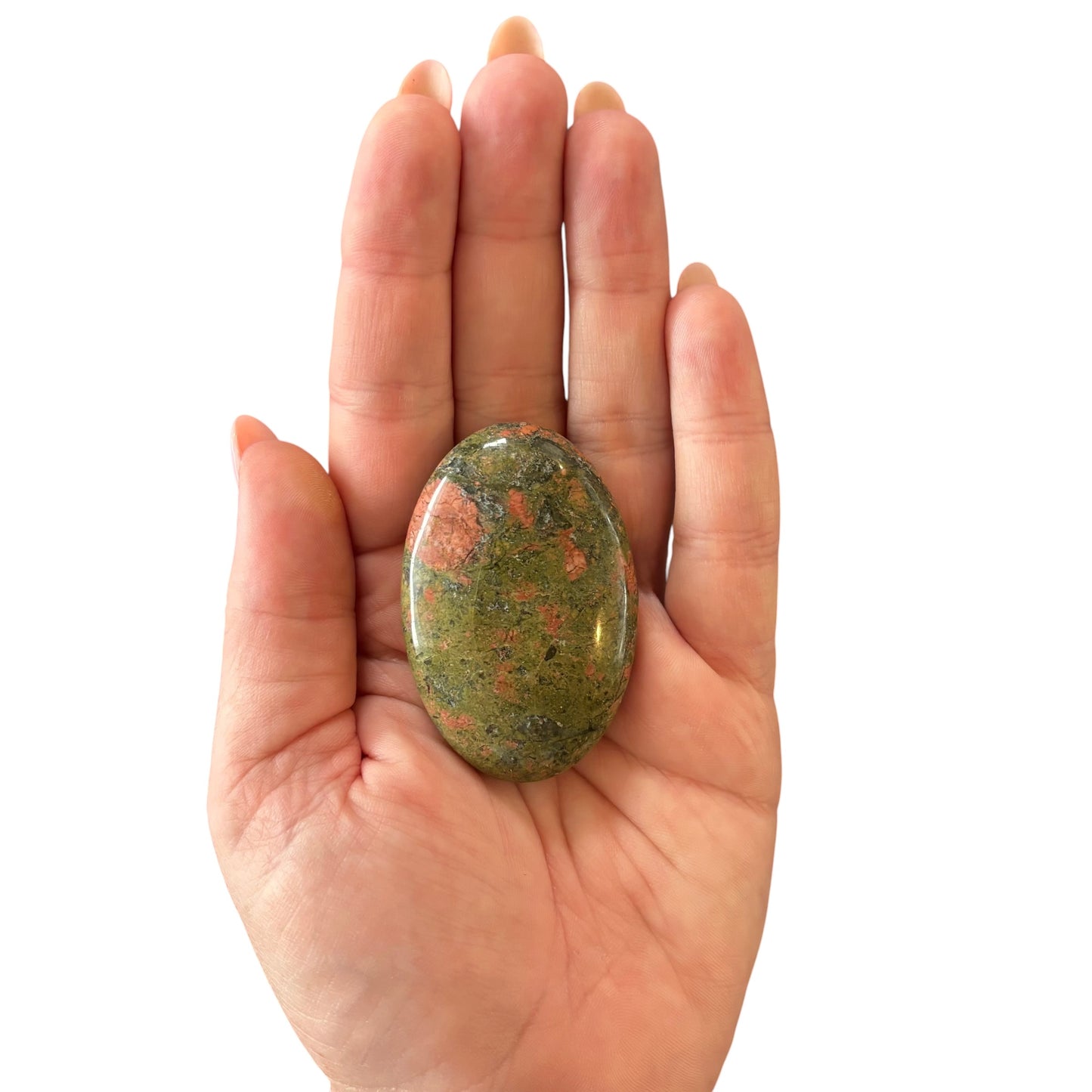 58g Unakite Palm Stone