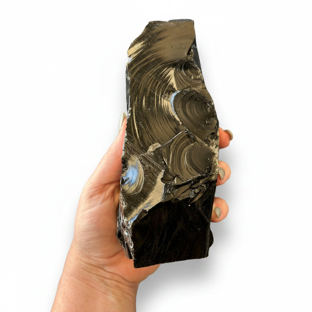 1070g Black Obsidian Cut Base
