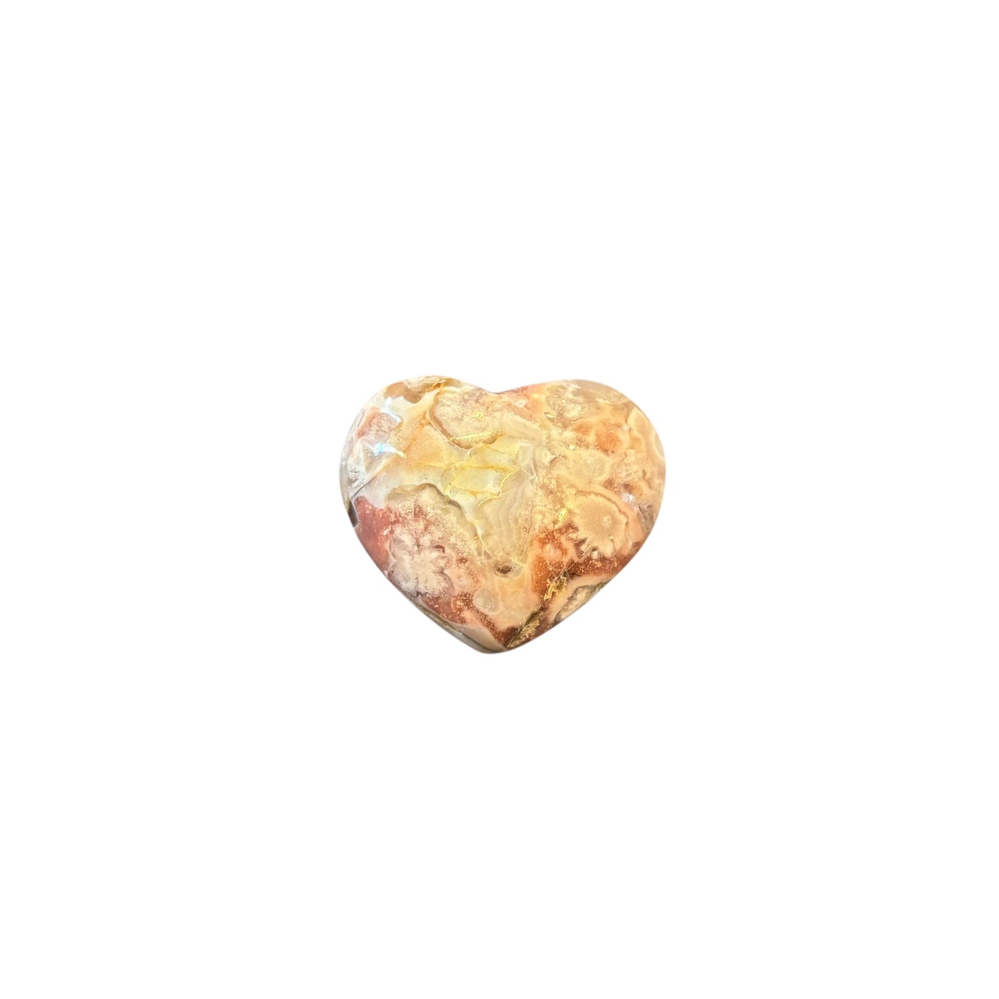 28g Flower Agate Heart