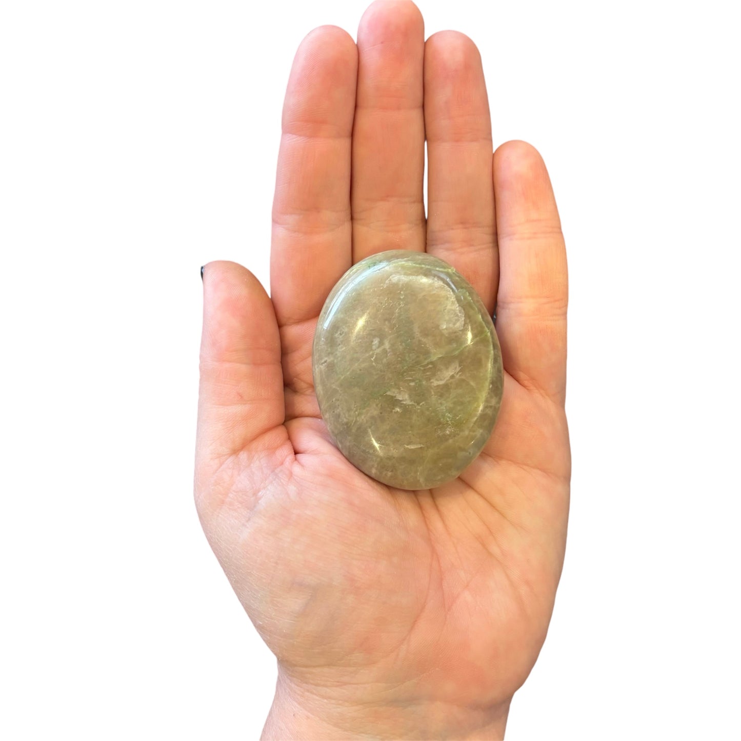 86g Green Moonstone Palm Stone