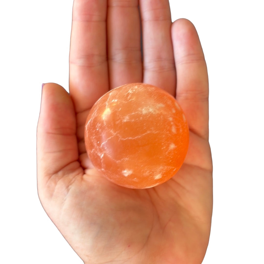 52mm Peach Selenite Sphere