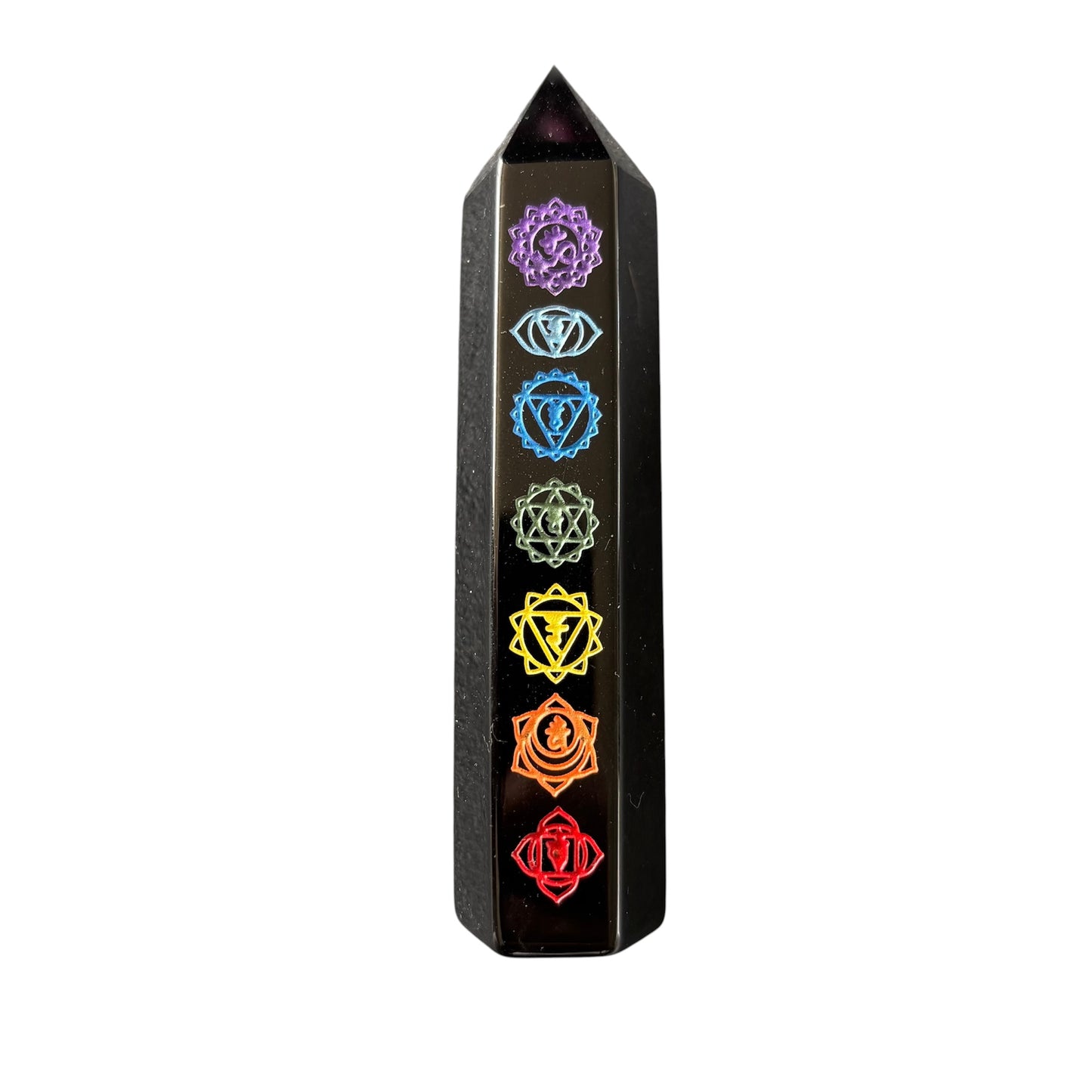 100mm Black Obsidian Chakra Point