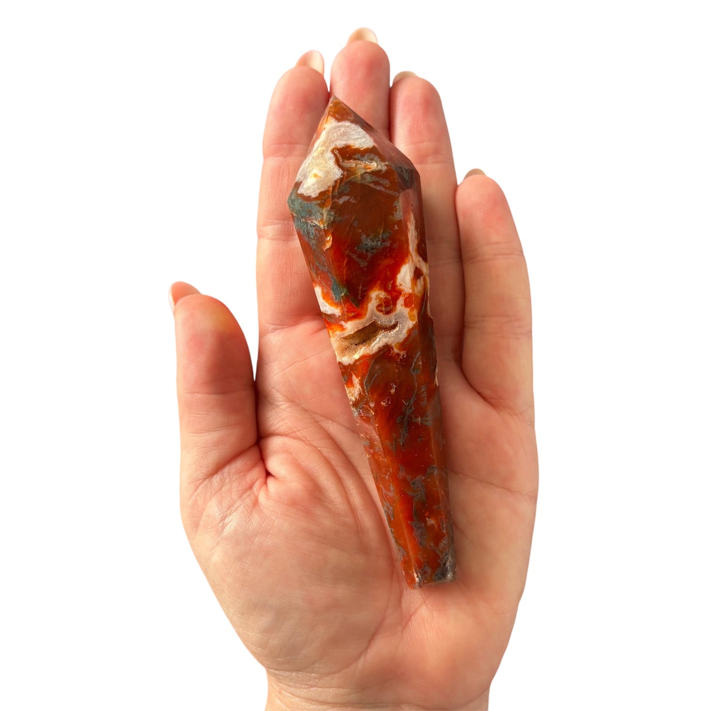 118g Red Moss Agate Wand