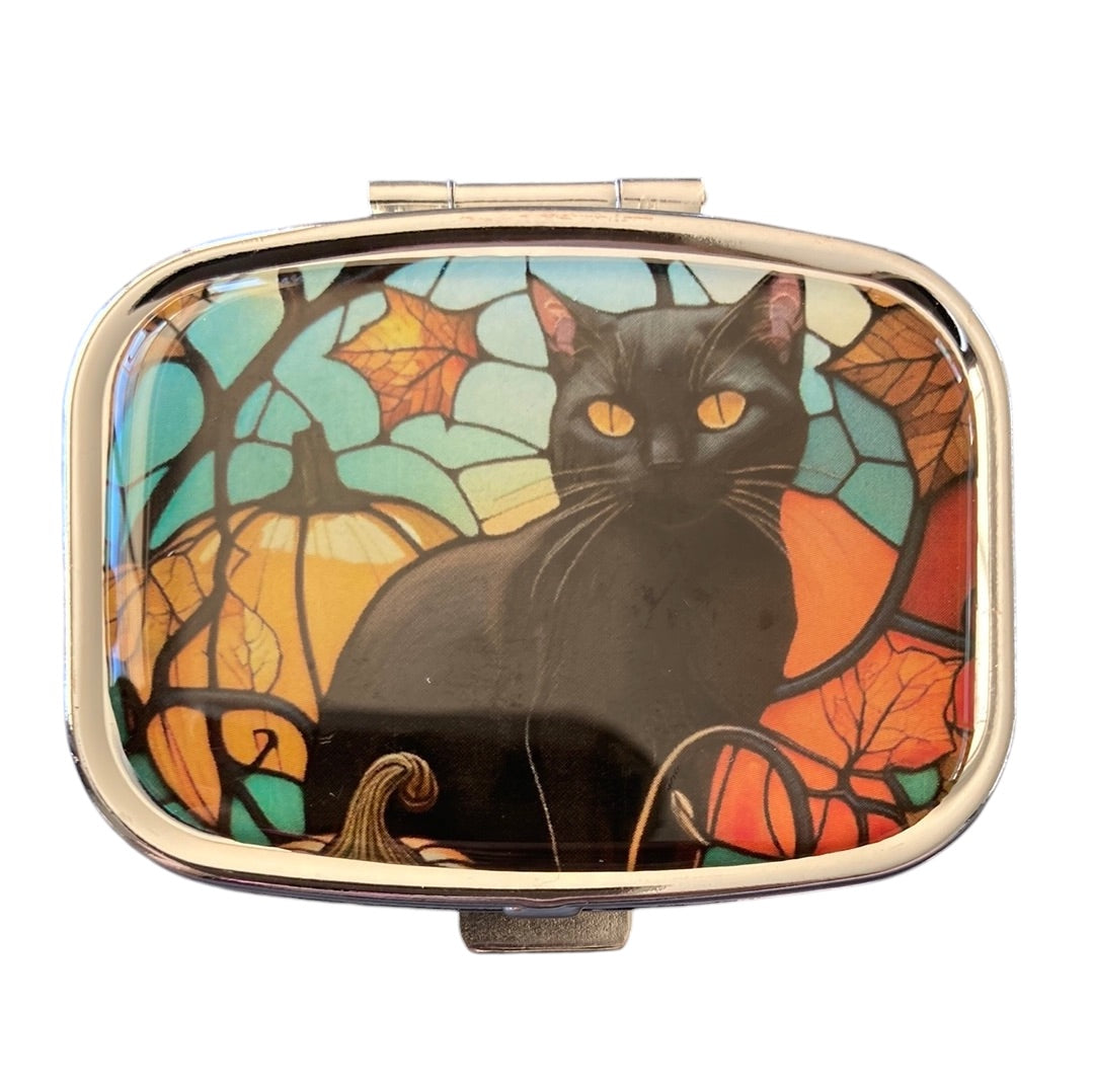 Rectangle Black Cat Pill Case