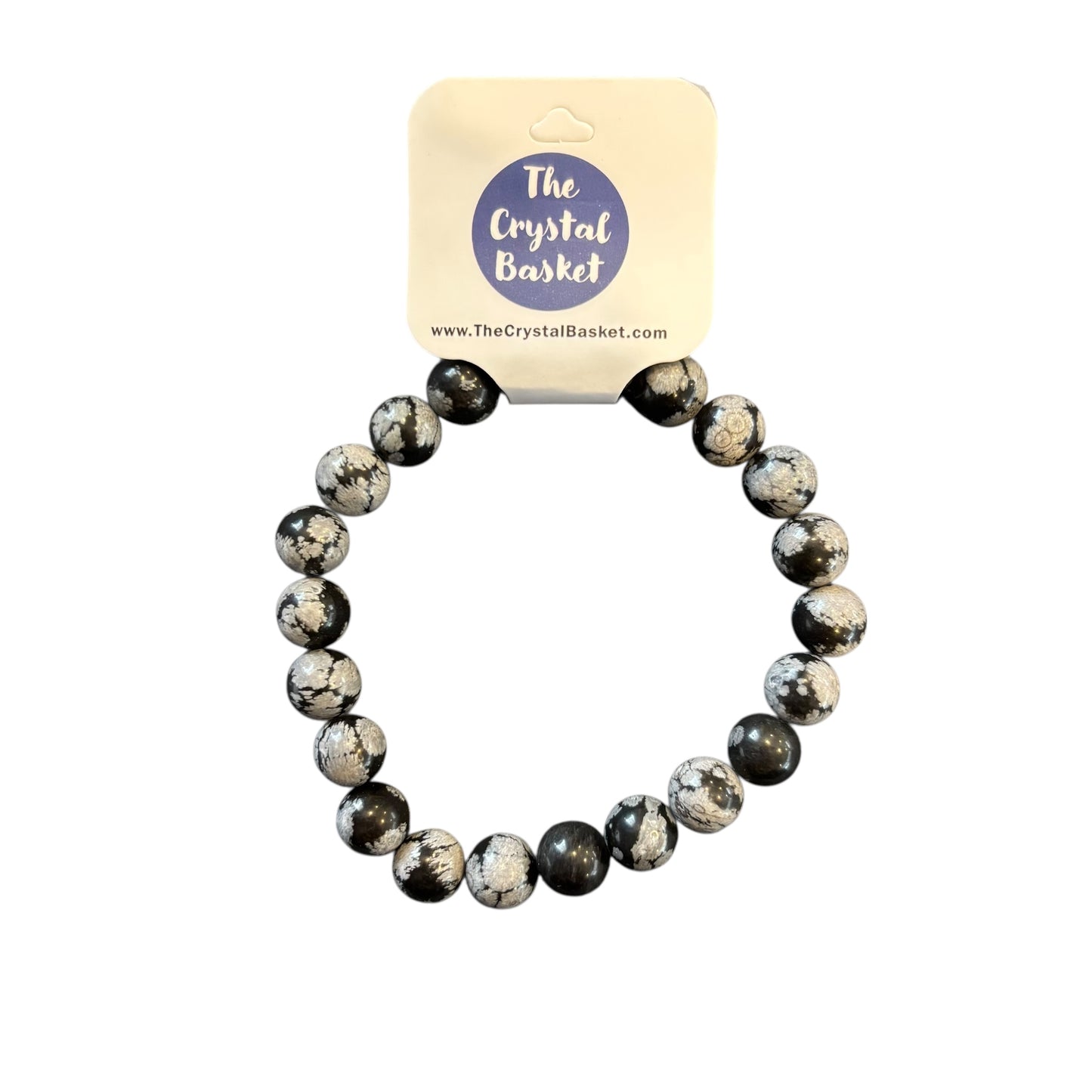 8mm Snowflake Obsidian Bracelet