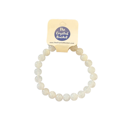 8mm White Jade Bracelet