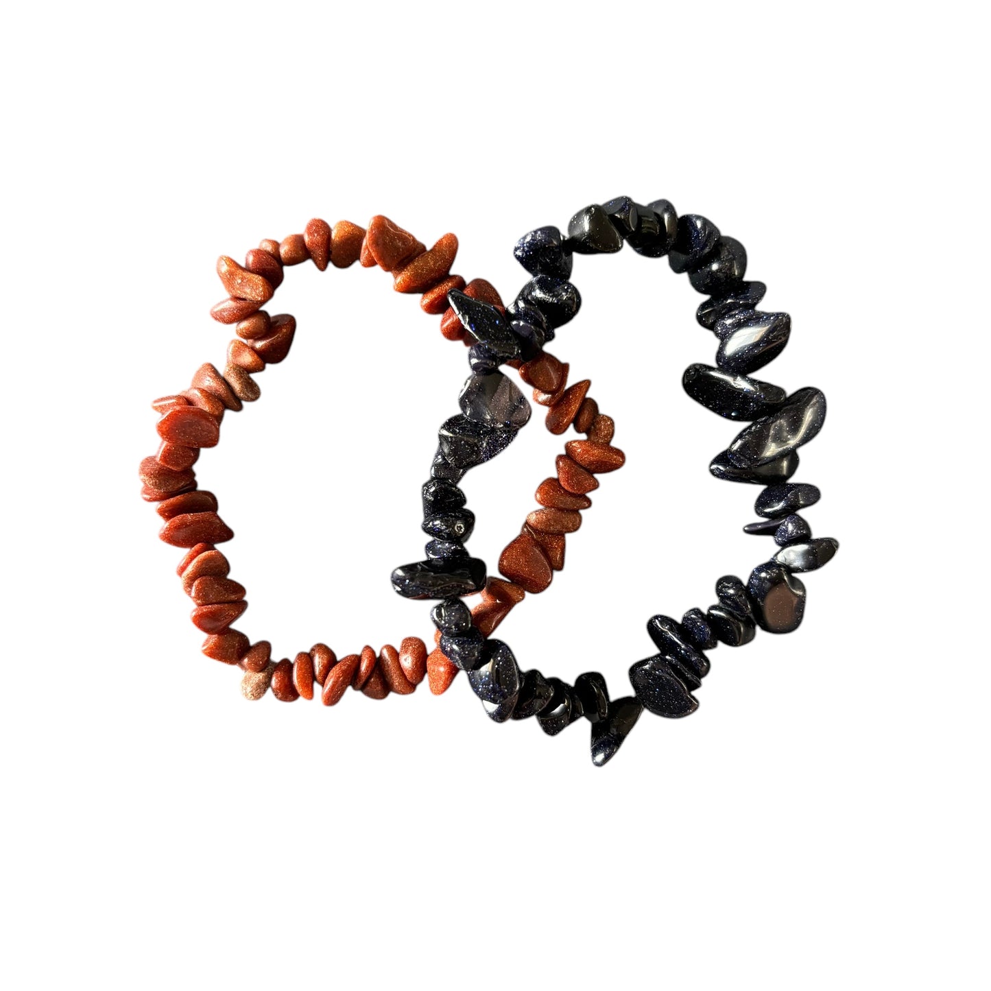 Goldstone & Blue Sandstone Bracelet Set