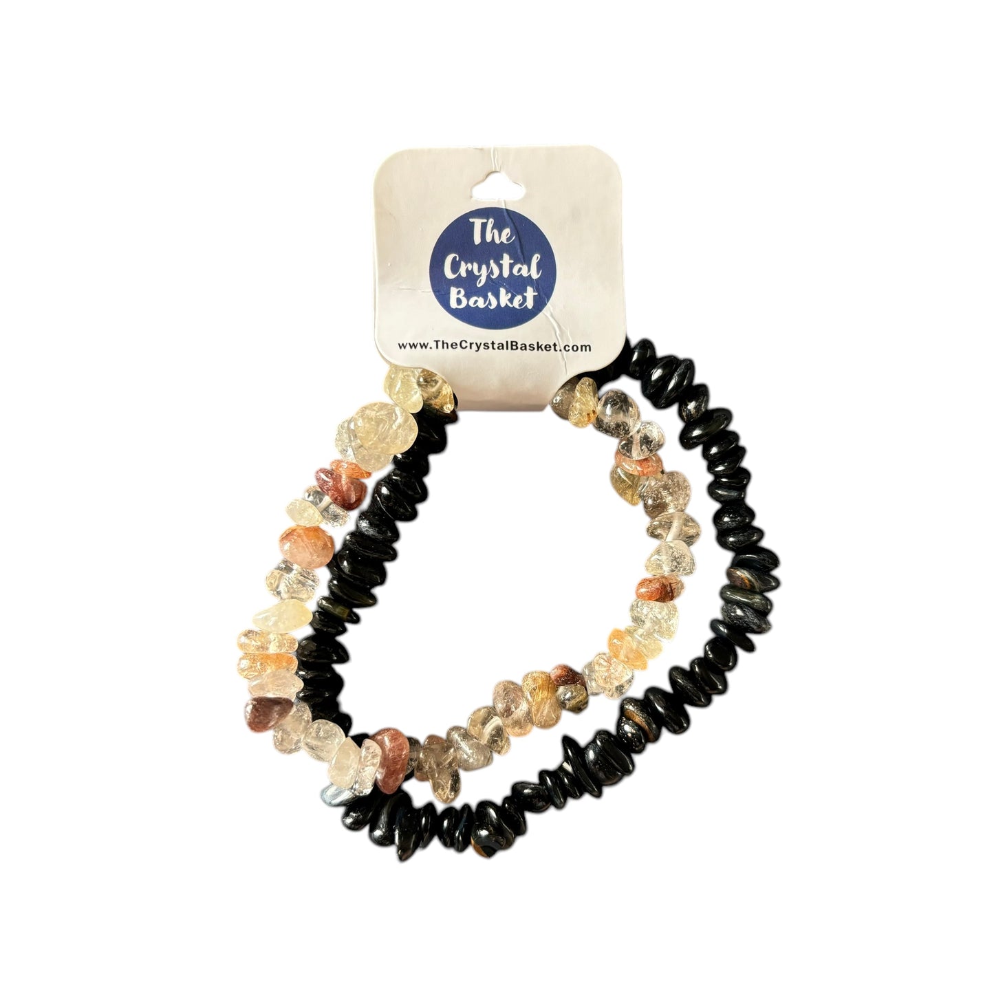 Black Onyx & Rutilated Quartz Bracelet Set