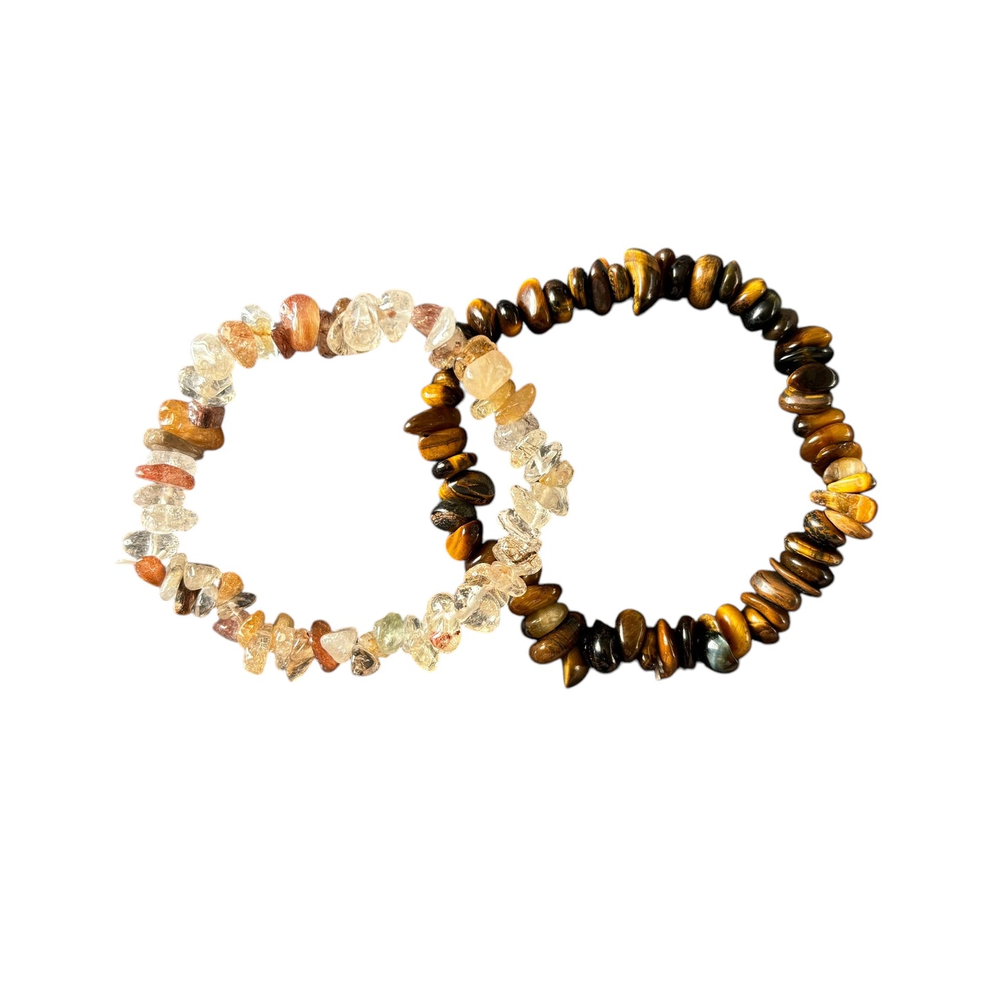 Tiger Eye & Rutilated Quartz Bracelet Set