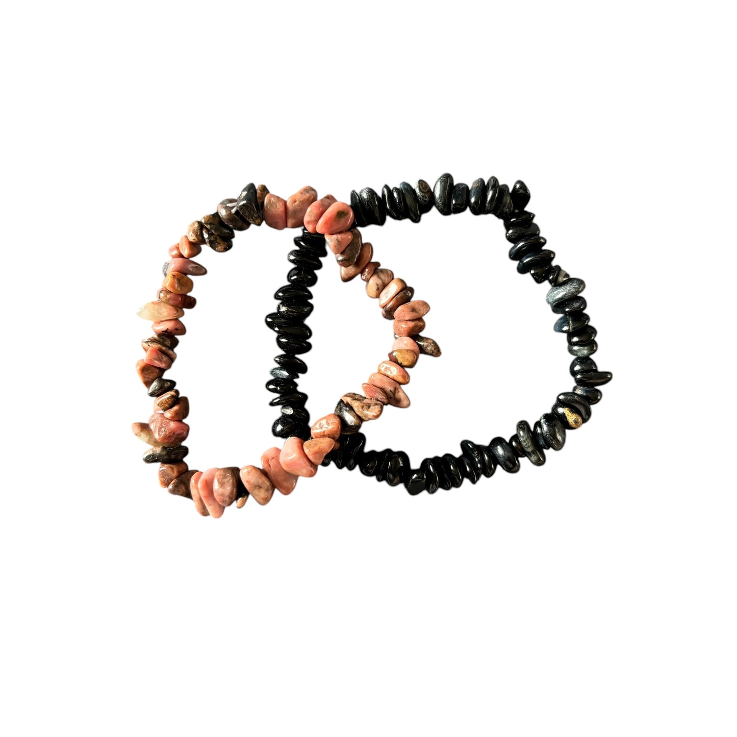 Rhodonite & Blue Tiger Eye Bracelet Set