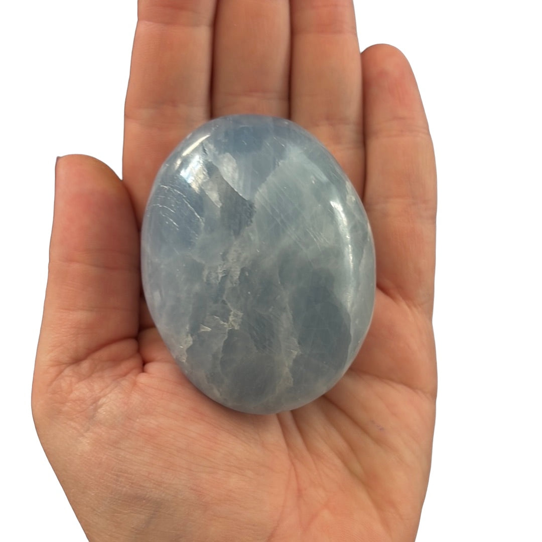 159g Blue Calcite Palm Stone