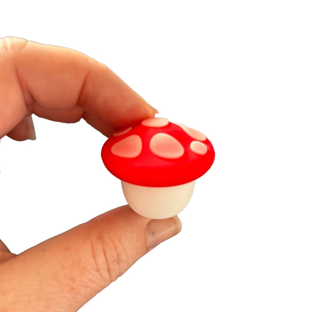 Red Silicone Mushroom Container