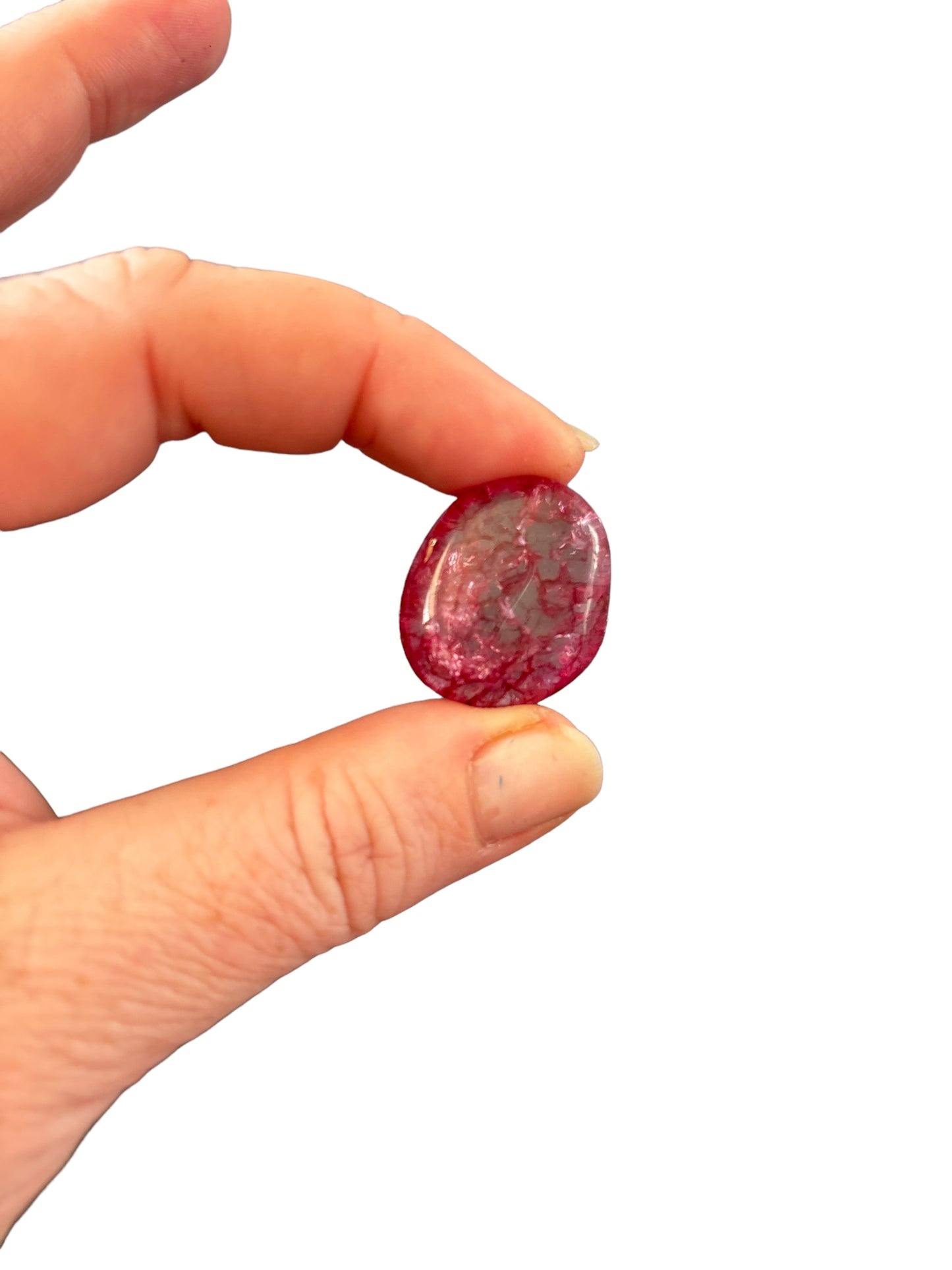 10-15g Dyed Red Crackle Quartz Tumble