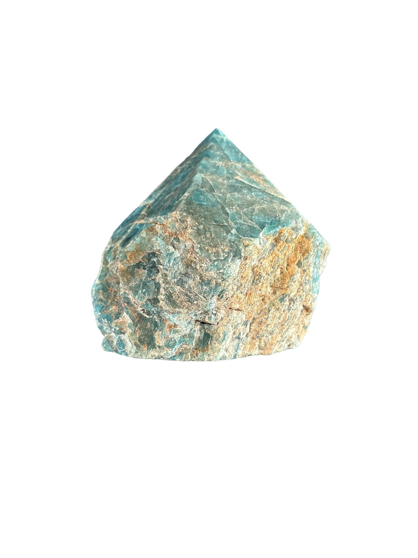 409g Blue Apatite Cut Base