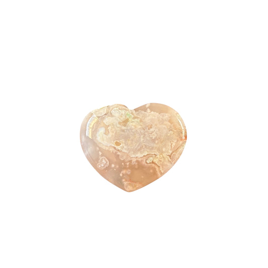 33g Flower Agate Heart