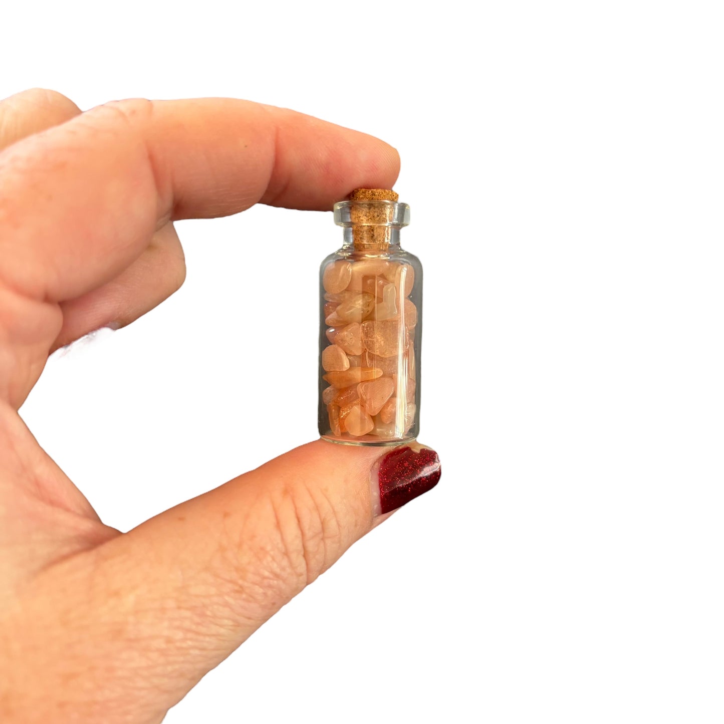 Peach Moonstone 40mm wish bottle