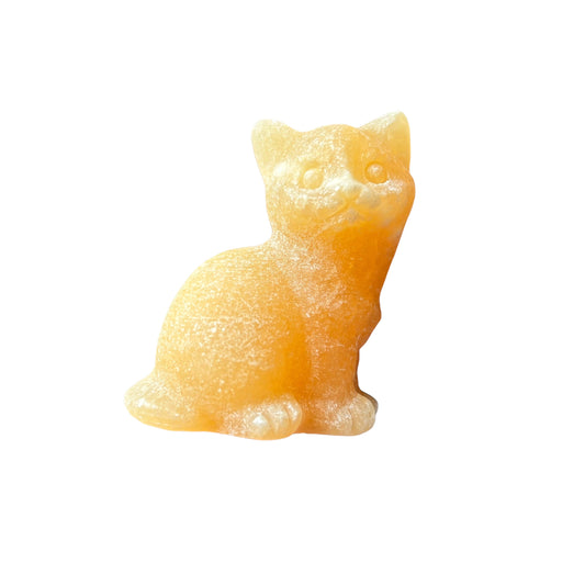 137g Yellow Calcite Cat