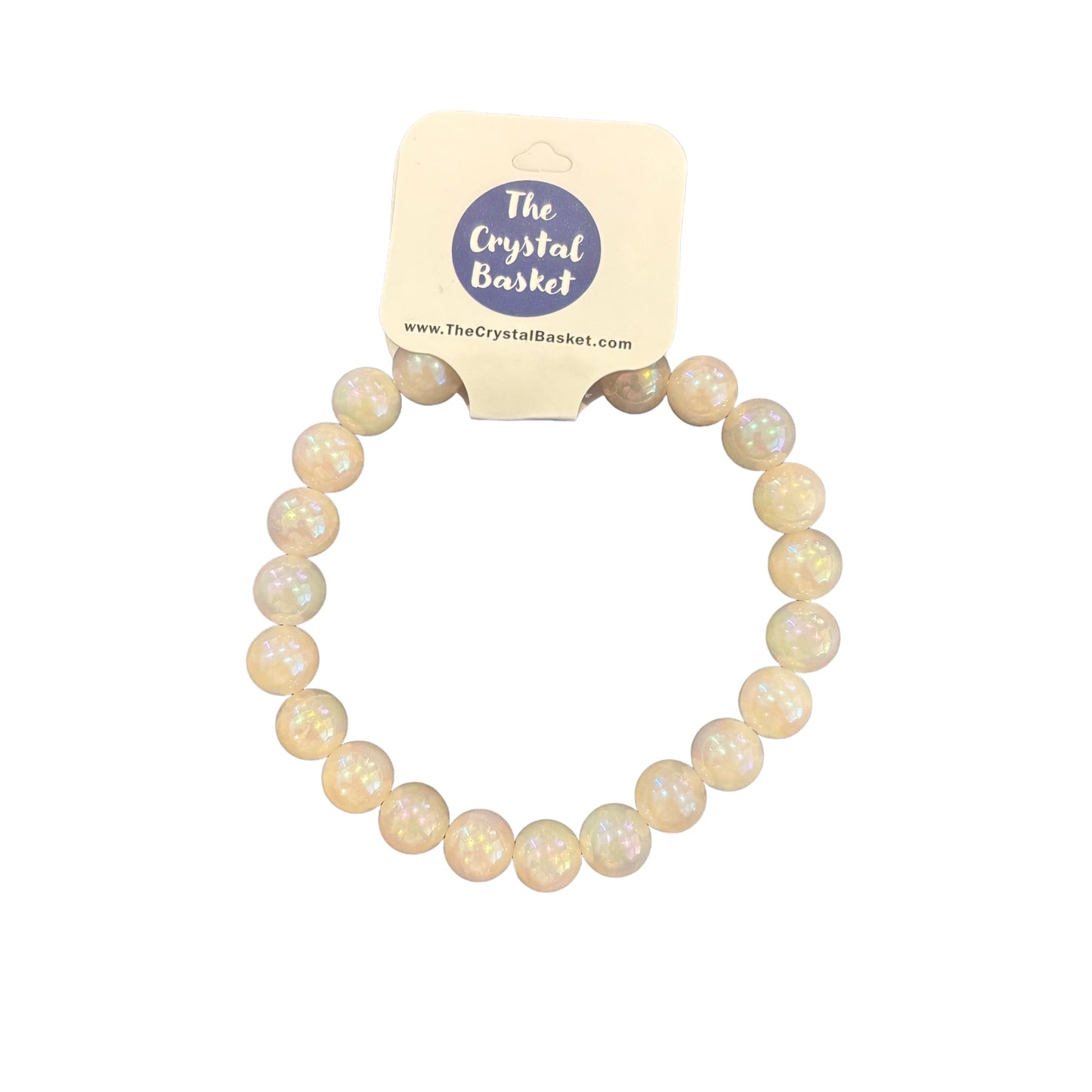 8mm Aura White Jade Bracelet