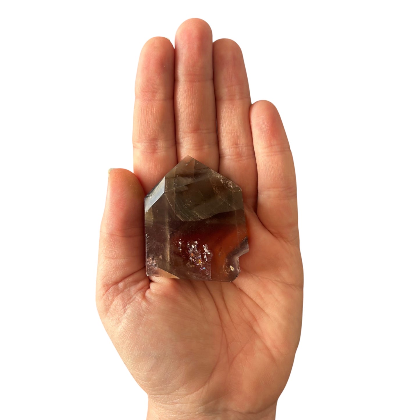 54mm Fluorite & Smokey Quartz Point