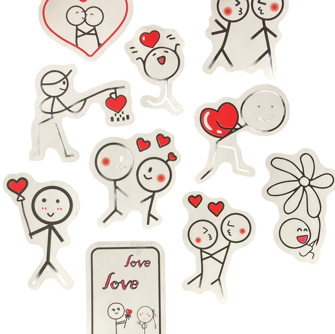 Cartoon Love 10pc Bag of Stickers