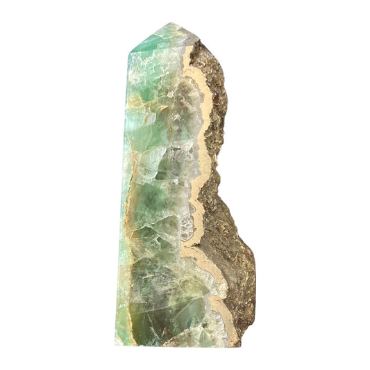 128mm Fluorite with Pyrite Point