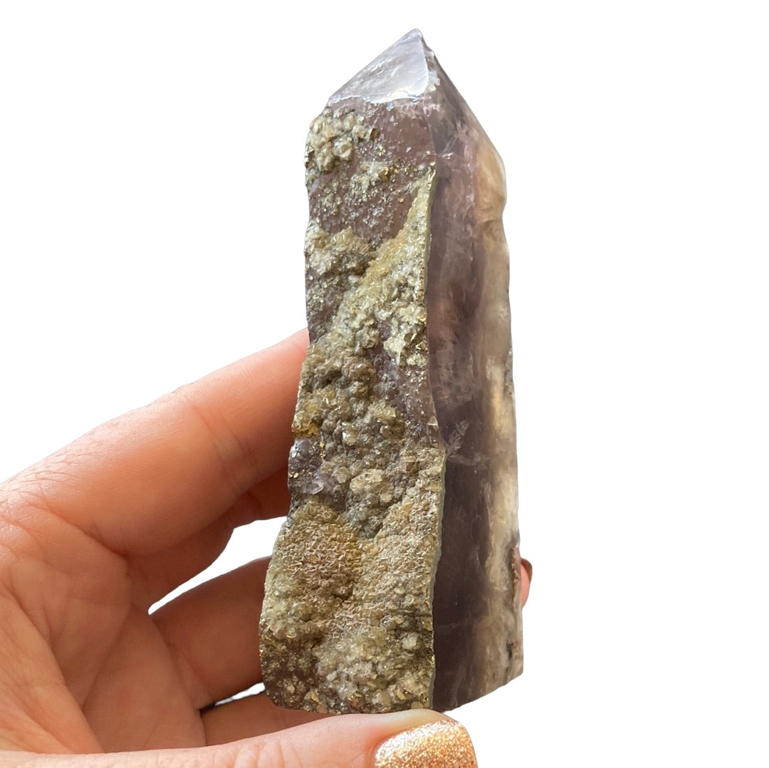 106mm Fluorite with Pyrite Point
